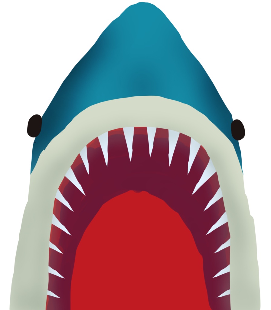 サメに食べられそうになる画像