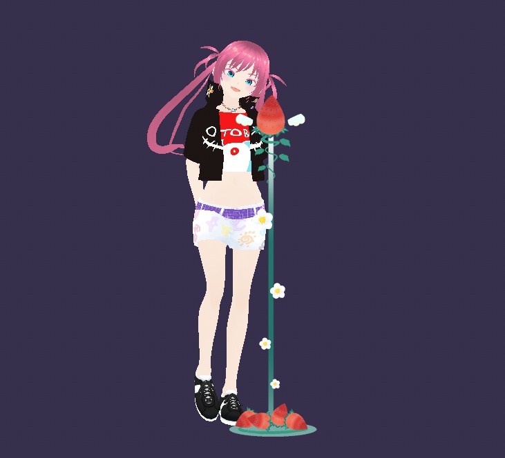 vtuber配信フリー素材『イチゴマイク』カラーバリエーション2種