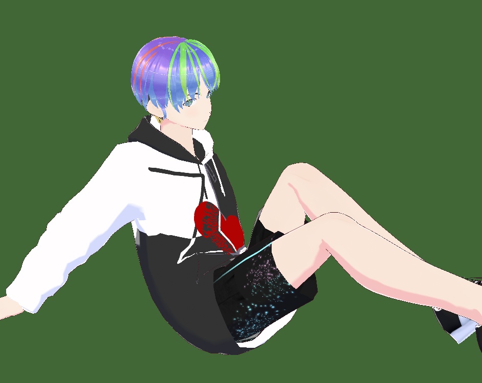 【VROIDテクスチャ】白黒パーカー【無料】