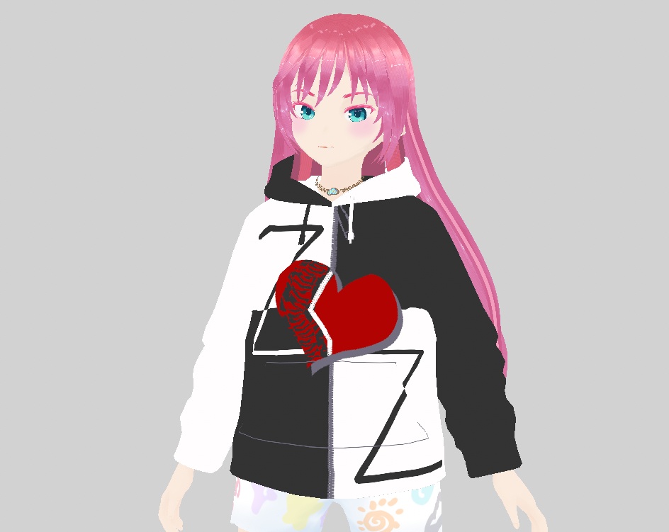 【VROIDテクスチャ】白黒パーカー【無料】