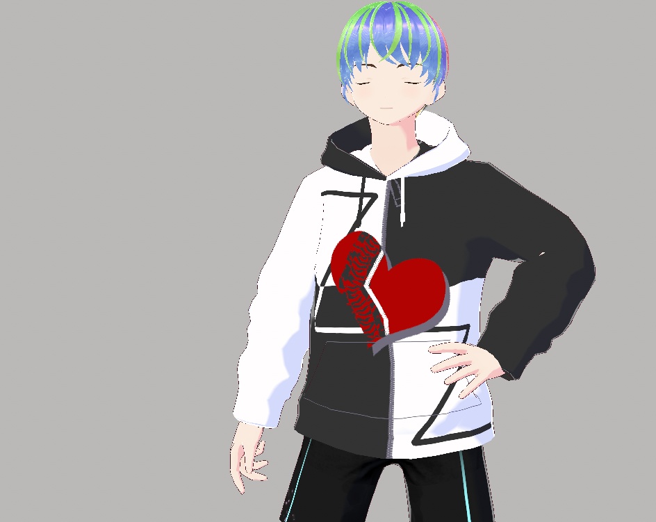【VROIDテクスチャ】白黒パーカー【無料】