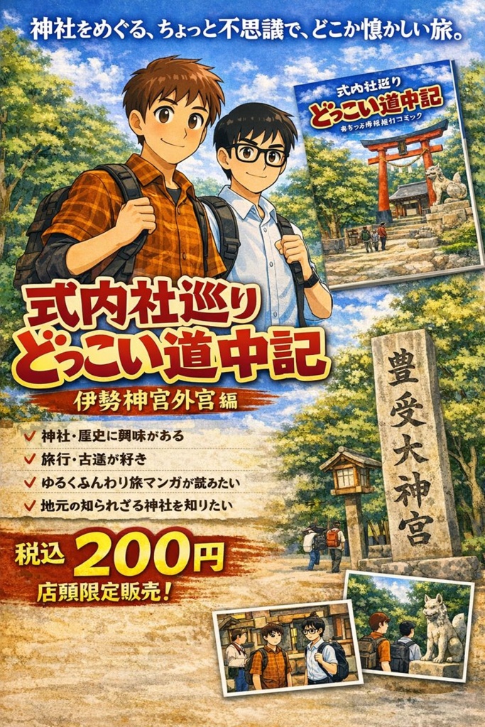 珍道中コミック『全国の神社巡り・どっこい道中記』伊勢の神宮 外宮編