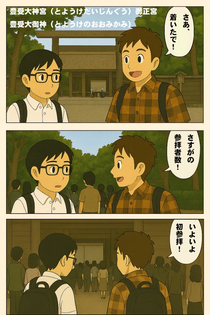 珍道中コミック『全国の神社巡り・どっこい道中記』伊勢の神宮 外宮編
