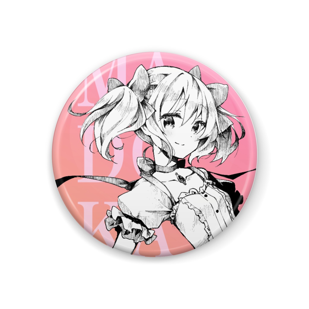 Gペン画風？まどか　缶バッジ