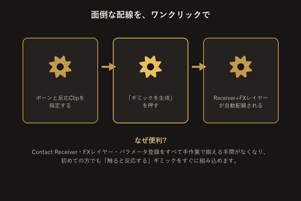 コンタクトギミックビルダー【無料版】【VRChat/Unityエディタ拡張】