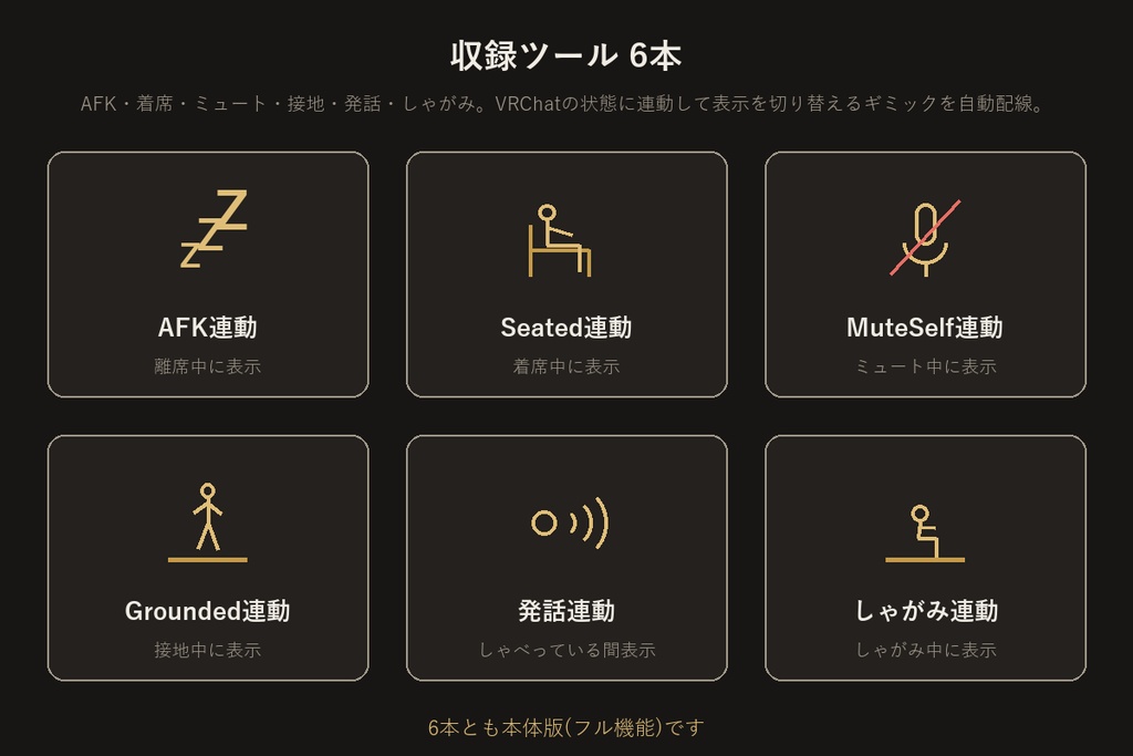 状態連動ギミックビルダー 6本パック【VRChat/Unityエディタ拡張】
