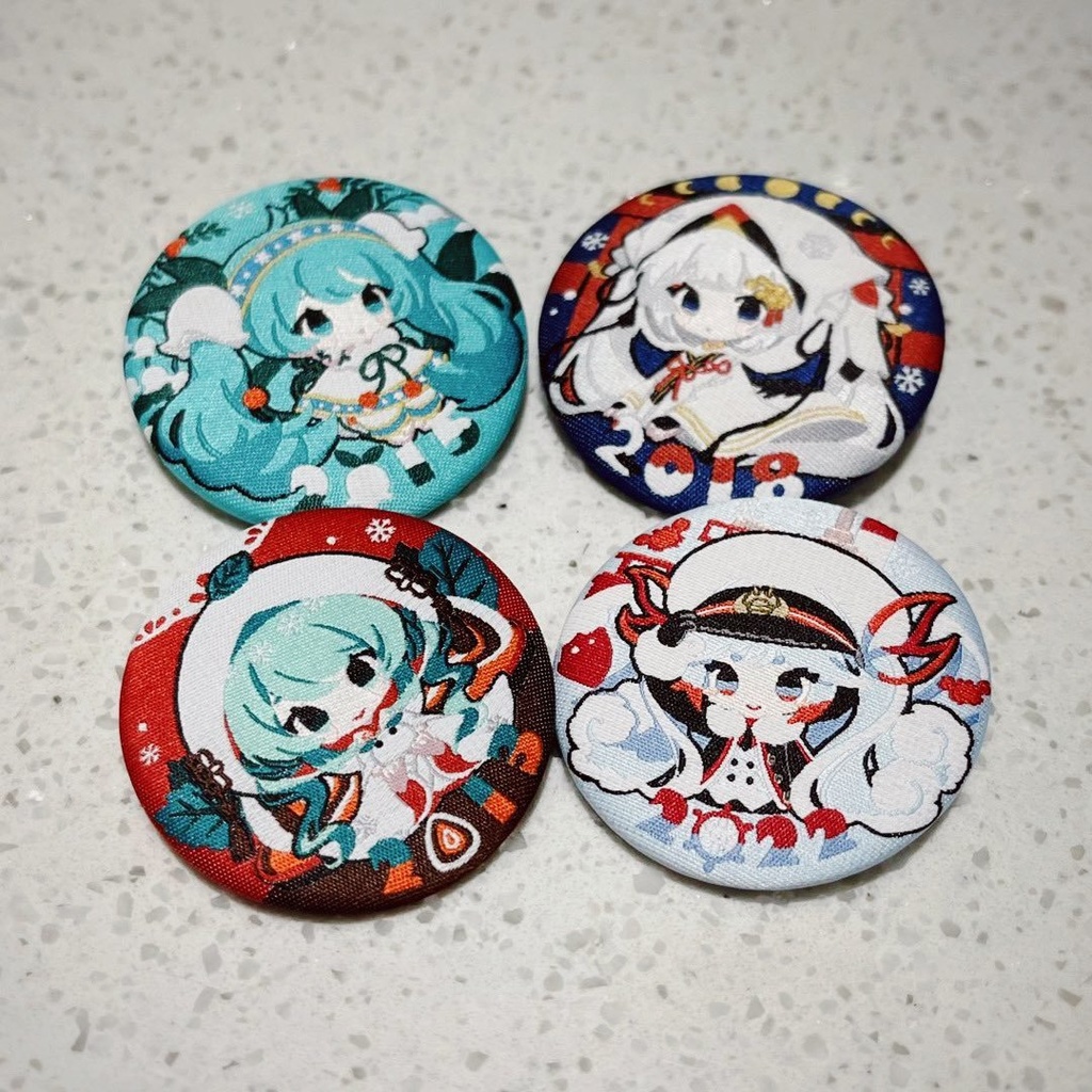 【終了】雪ミク赤白組(2022・2018・2015・2013)刺繍バッジ