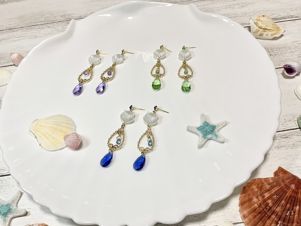 シェル ドロップピアス