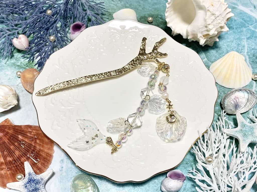 マーメイドのサンゴ かんざし