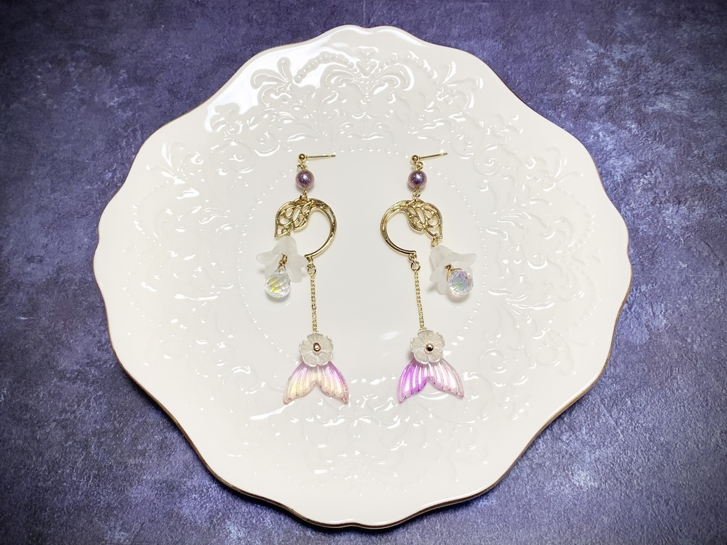 雪花-花のランタン- ピアス