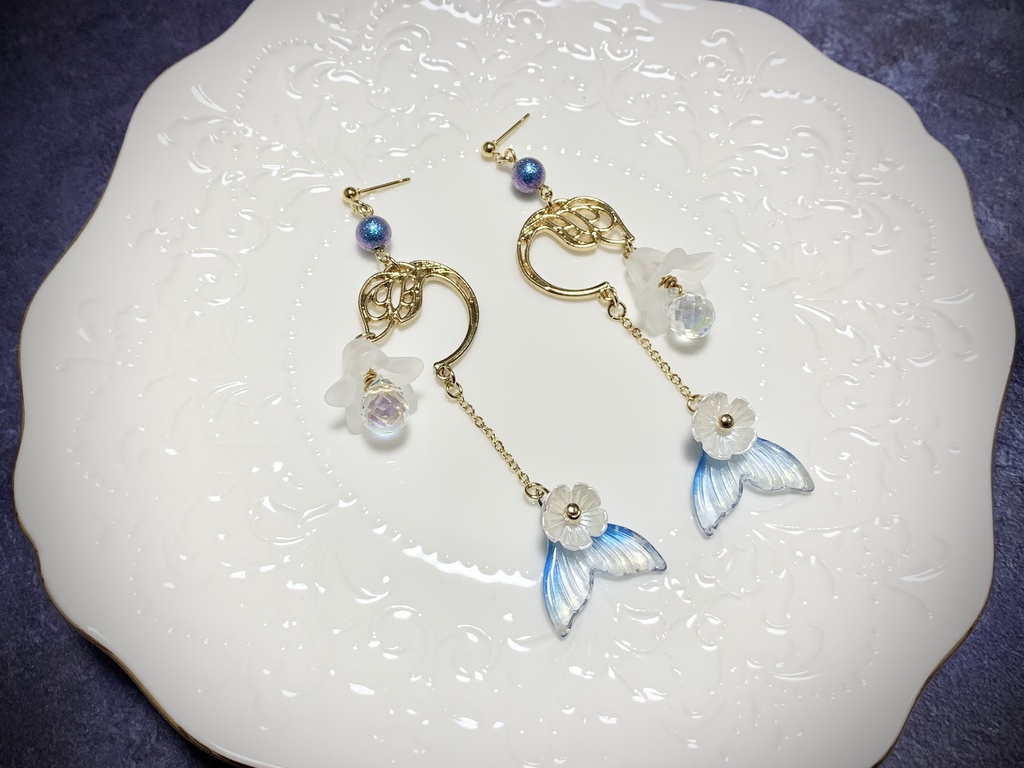 雪花-花のランタン- ピアス