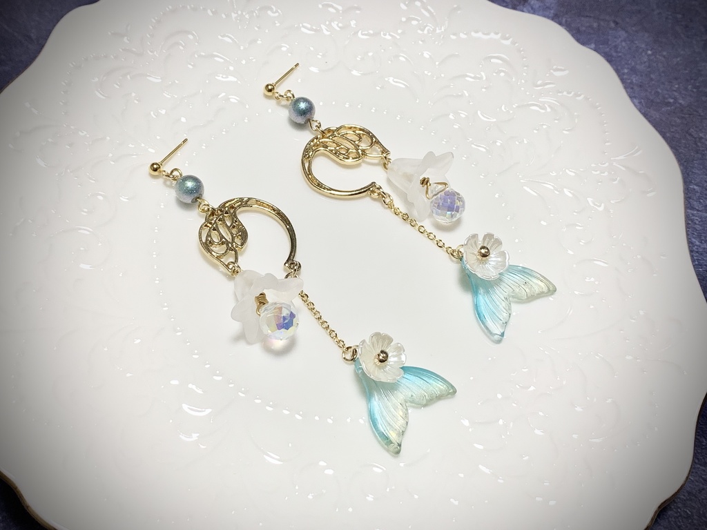 雪花-花のランタン- ピアス