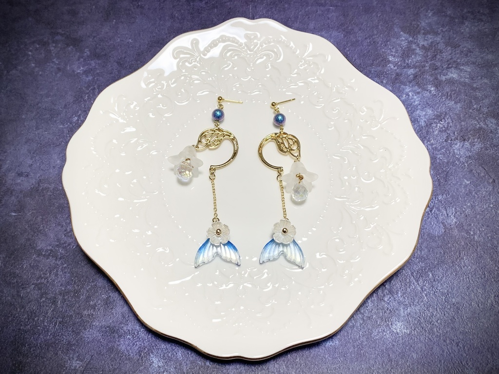 雪花-花のランタン- ピアス