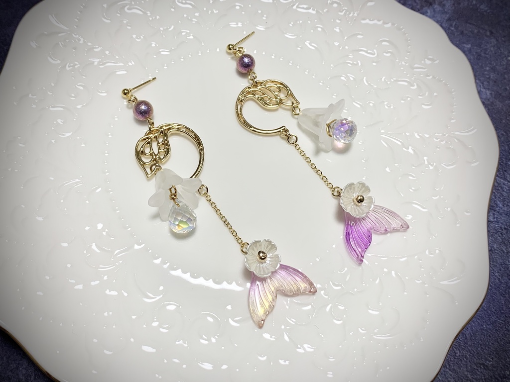 雪花-花のランタン- ピアス