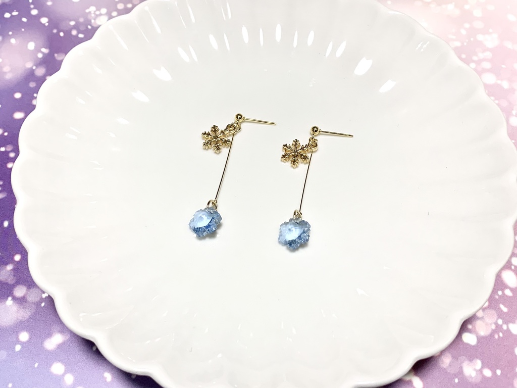 雪の結晶シンプルピアス