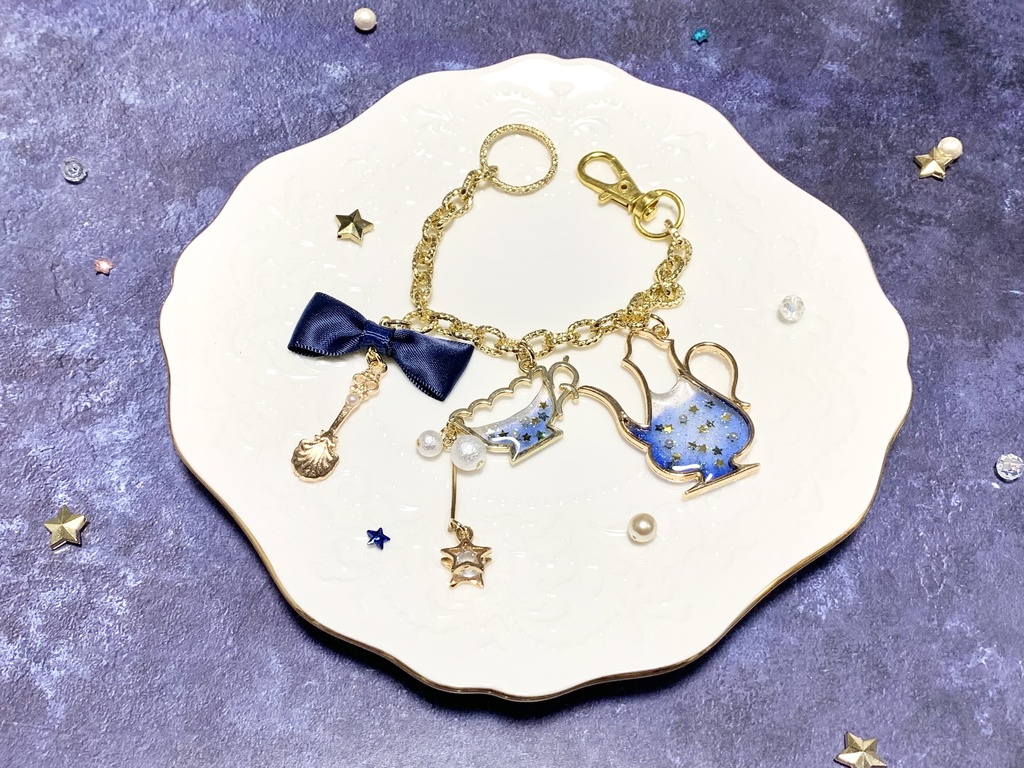 星空のお茶会バッグチャーム