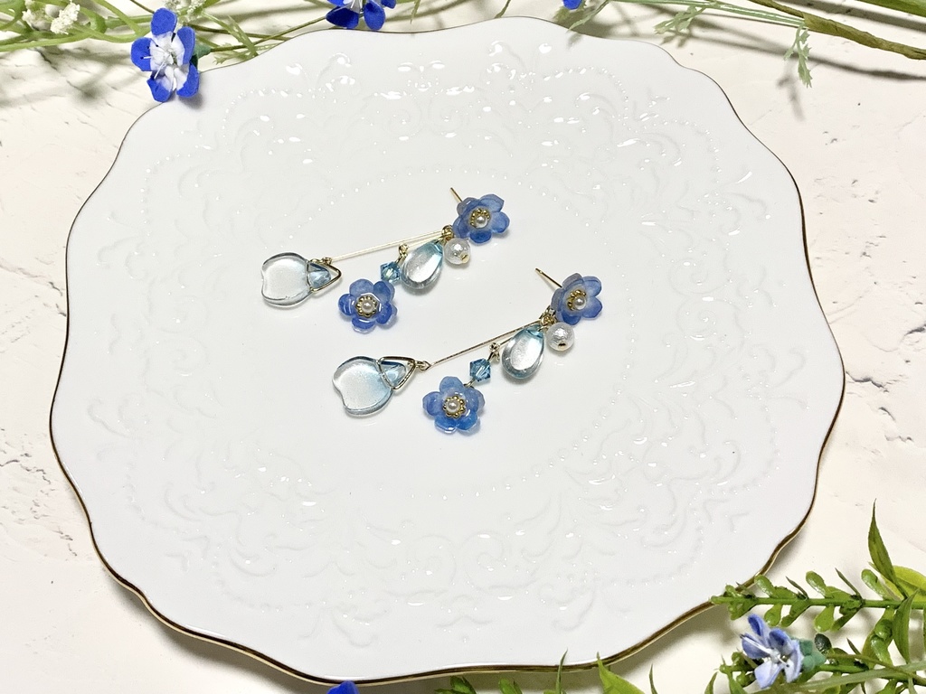 ネモフィラの雫イヤーアクセサリー