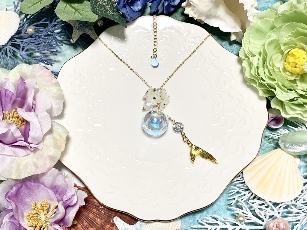 マーメイドのフラワーシャボン ネックレス