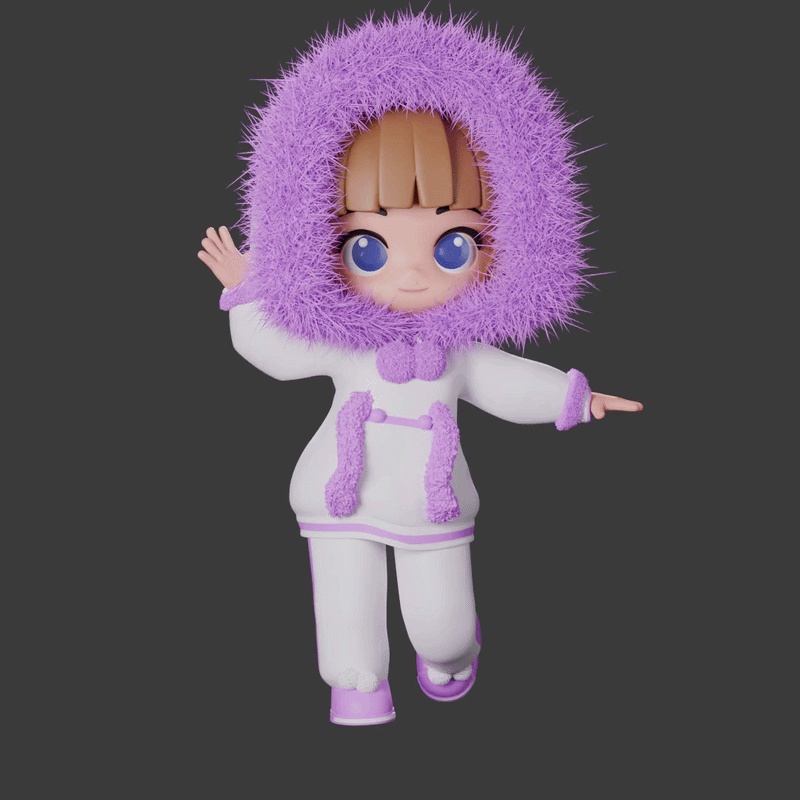 【Blender 3D】 Illi-Pop - Cute Chibi Doll Base Mesh / 3Dモデル ミニキャラ