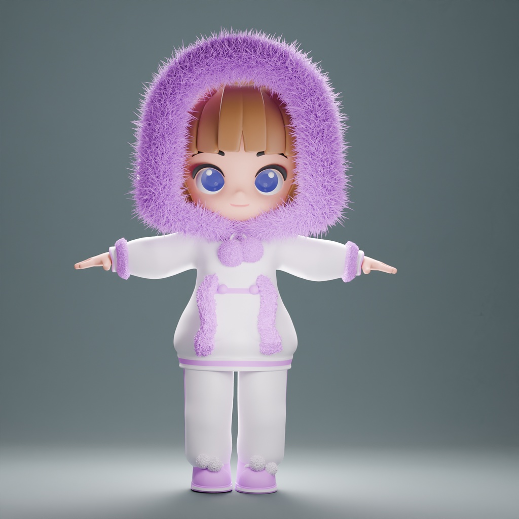 【Blender 3D】 Illi-Pop - Cute Chibi Doll Base Mesh / 3Dモデル ミニキャラ