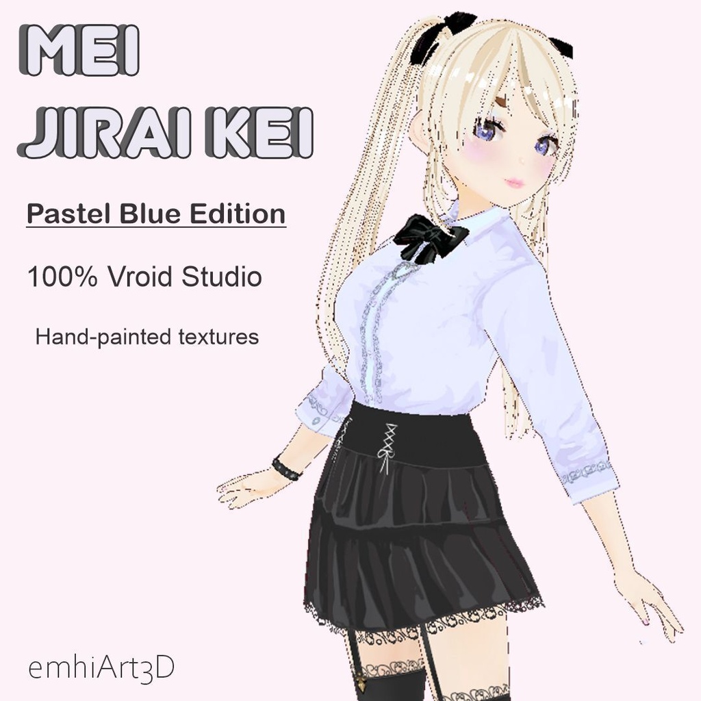 ⚡ MEI - BLUE - HANDPAINTED 2D JIRAI KEI ANIME AVATAR ⚡