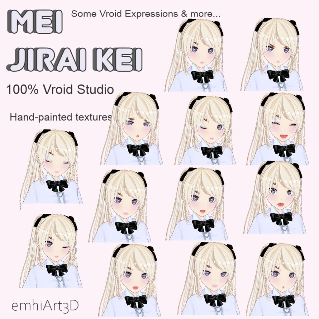 ⚡ MEI - BLUE - HANDPAINTED 2D JIRAI KEI ANIME AVATAR ⚡
