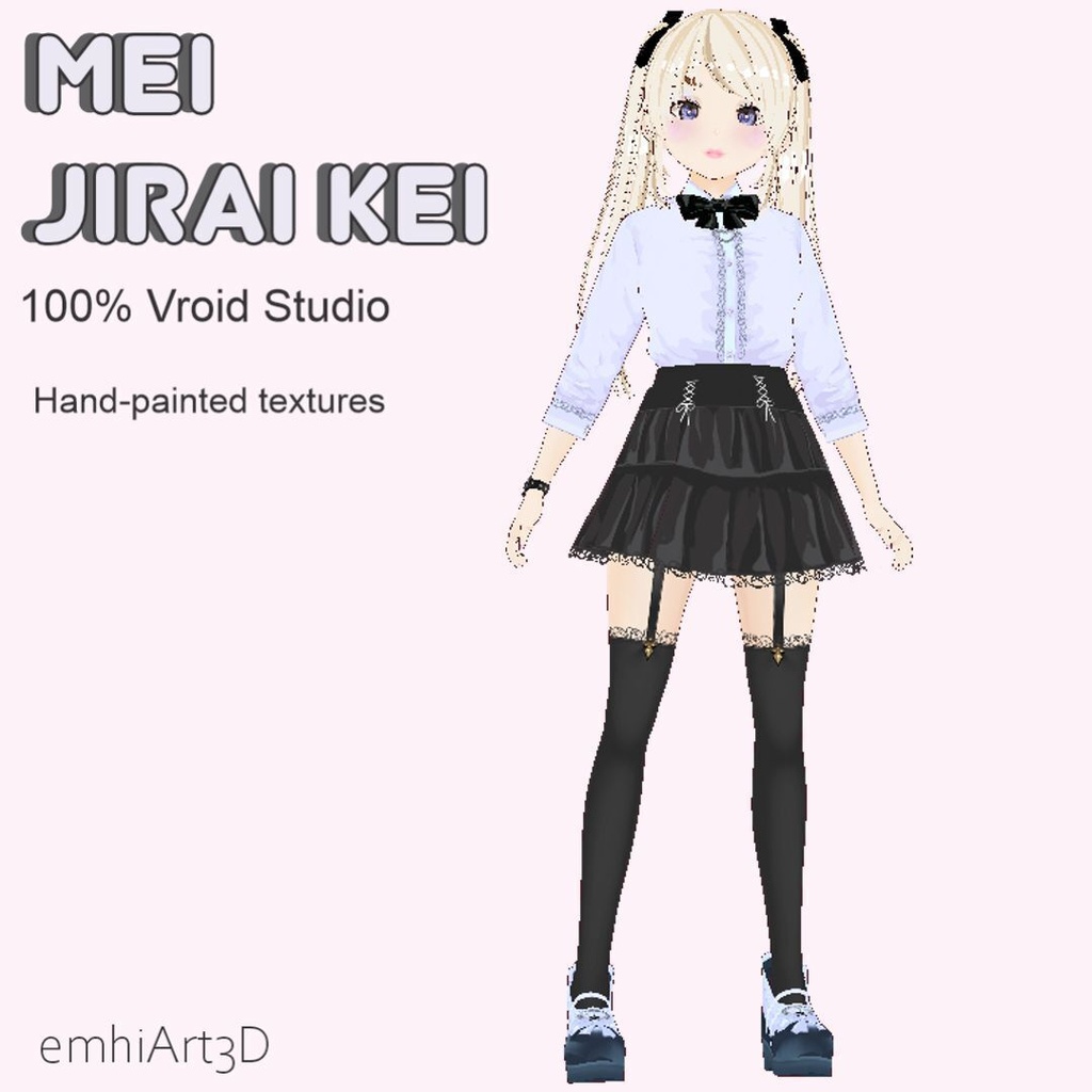 ⚡ MEI - BLUE - HANDPAINTED 2D JIRAI KEI ANIME AVATAR ⚡