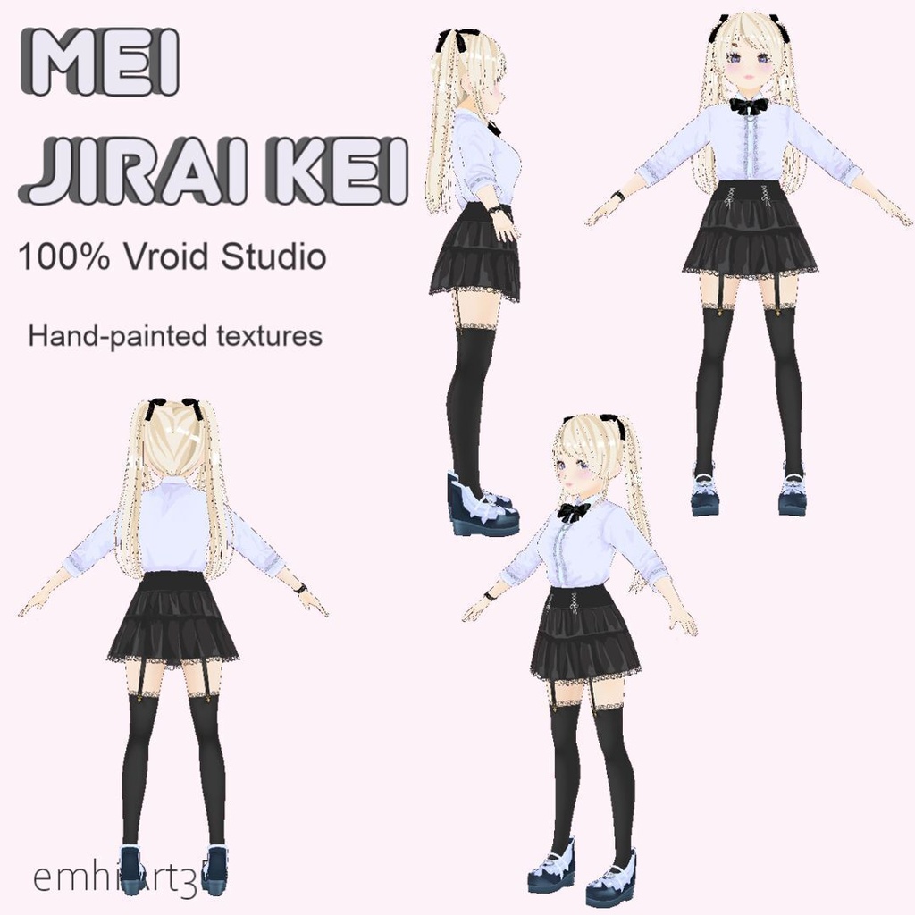 ⚡ MEI - BLUE - HANDPAINTED 2D JIRAI KEI ANIME AVATAR ⚡
