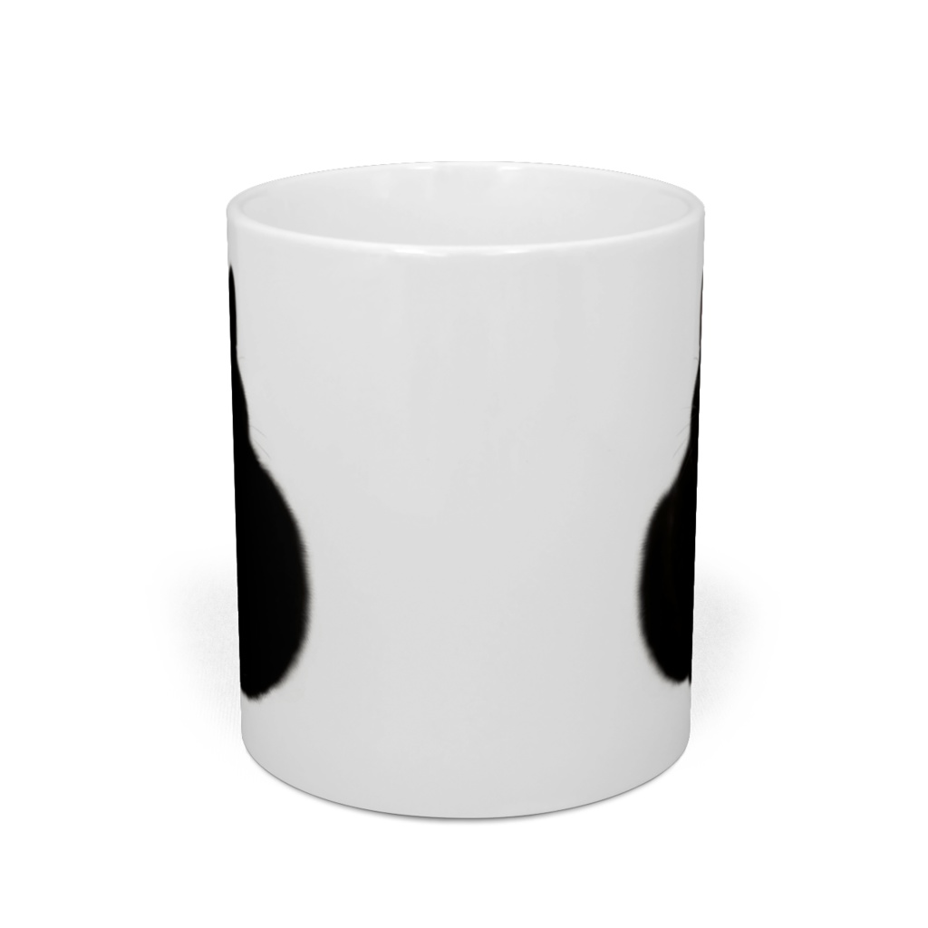 おすわり黒猫マグカップ うらおもて