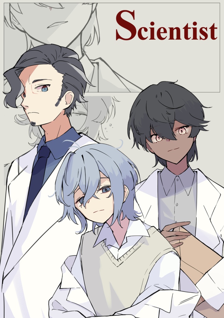 【立ち絵素材】研究者_3パターン×表情５種