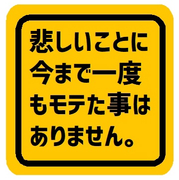 今までにモテたことはありません カー マグネットステッカー
