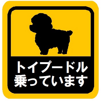 トイプードル乗っています カー マグネットステッカー