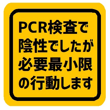PCR検査で陰性ですが必要最低限の行動します カー マグネットステッカー