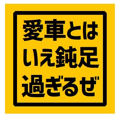 愛車とはいえ鈍足過ぎるぜ カー マグネットステッカー