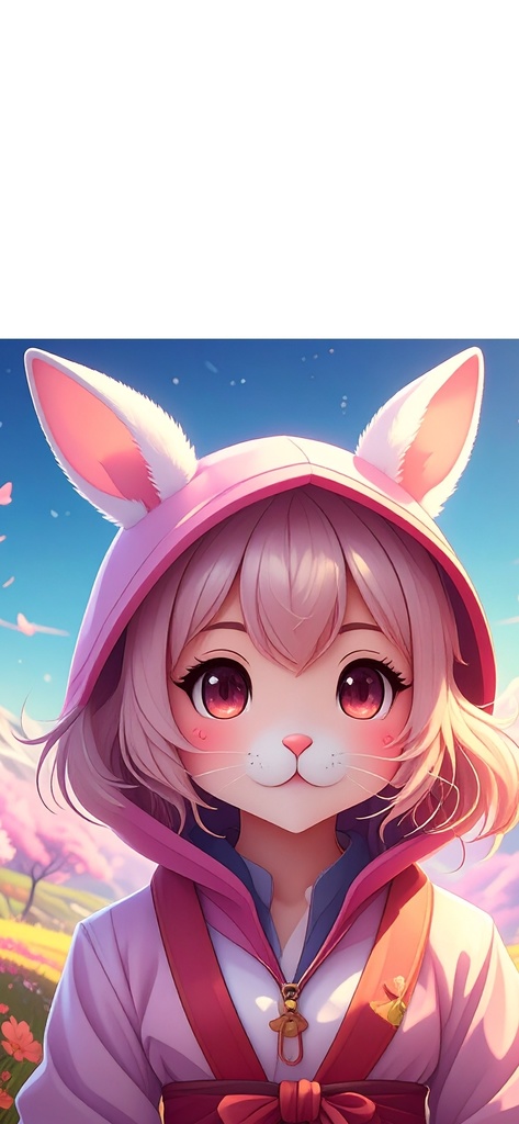 うさぎ着ぐるみのわんこ2スマホ壁紙