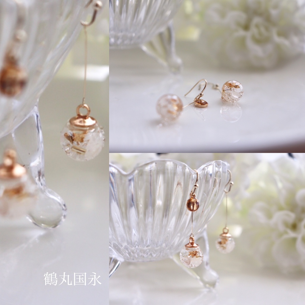 水の硝子玉 boule d’eau 耳飾り 第二部隊
