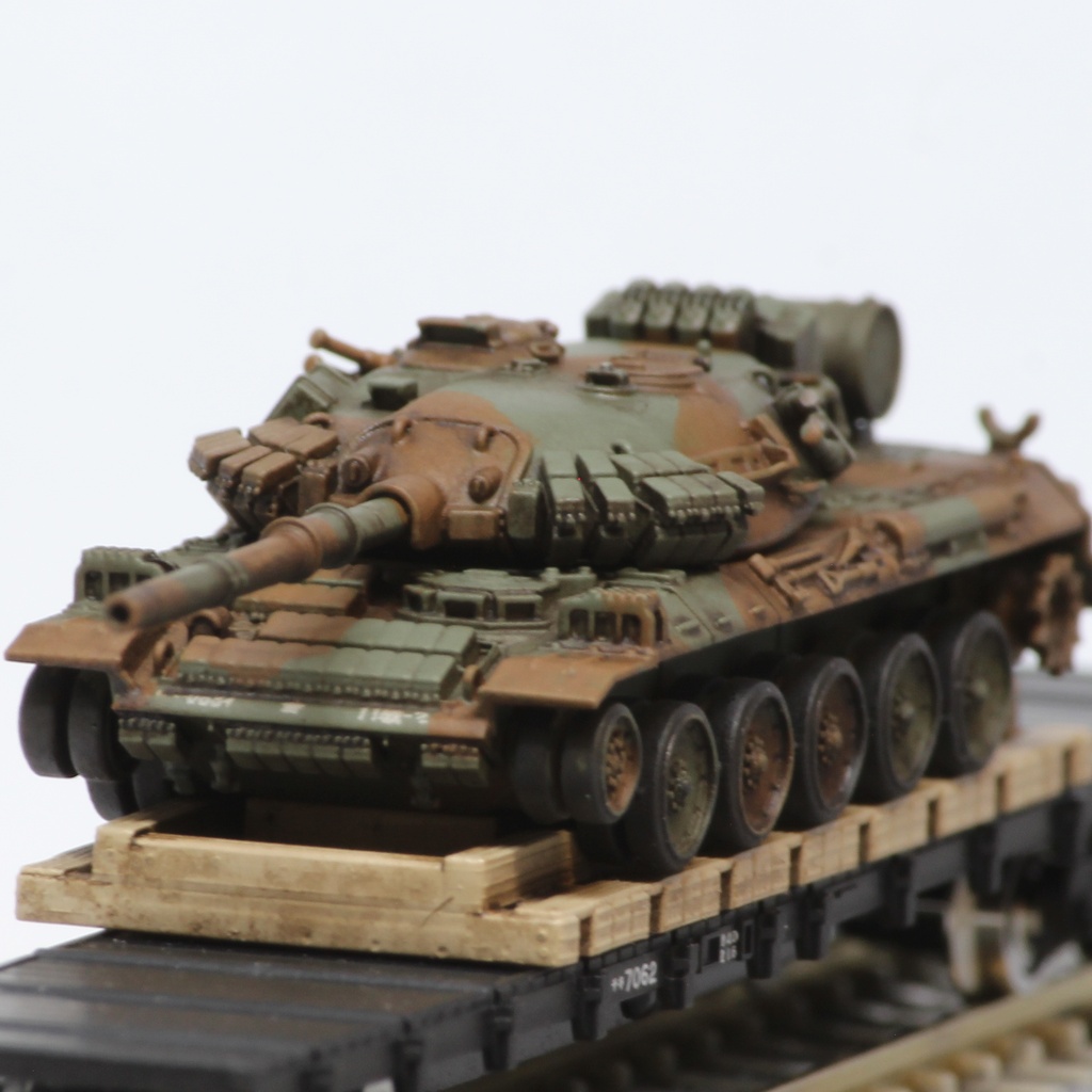 1/150 [Nゲージ]　陸上自衛隊 74式戦車ERA爆発反応装甲 (鉄道輸送状態) 台枠/デカール付