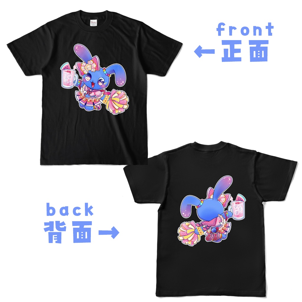 ちあ☆はぴ両面TシャツA(黒)