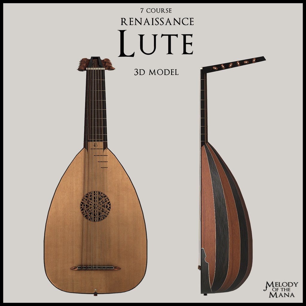 ルネッサンス リュート 15弦/8コース バロック Lute - 弦楽器