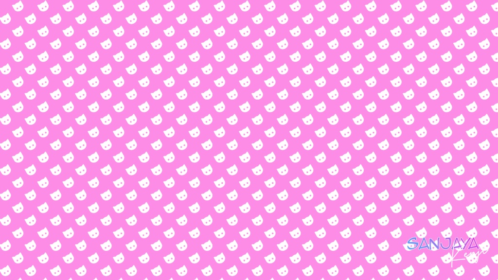Neko Pattern (Pink, Green and Blue)