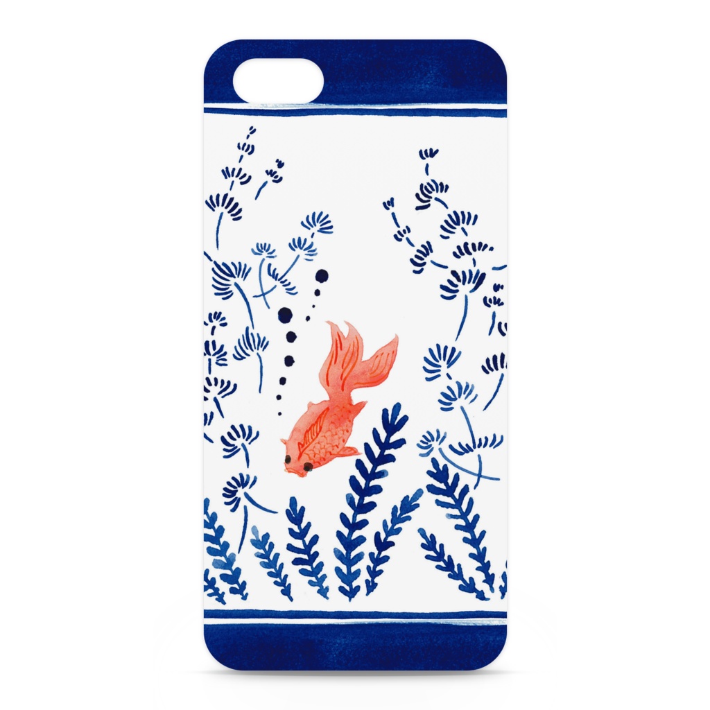 手描き金魚鉢風スマホケース-2-