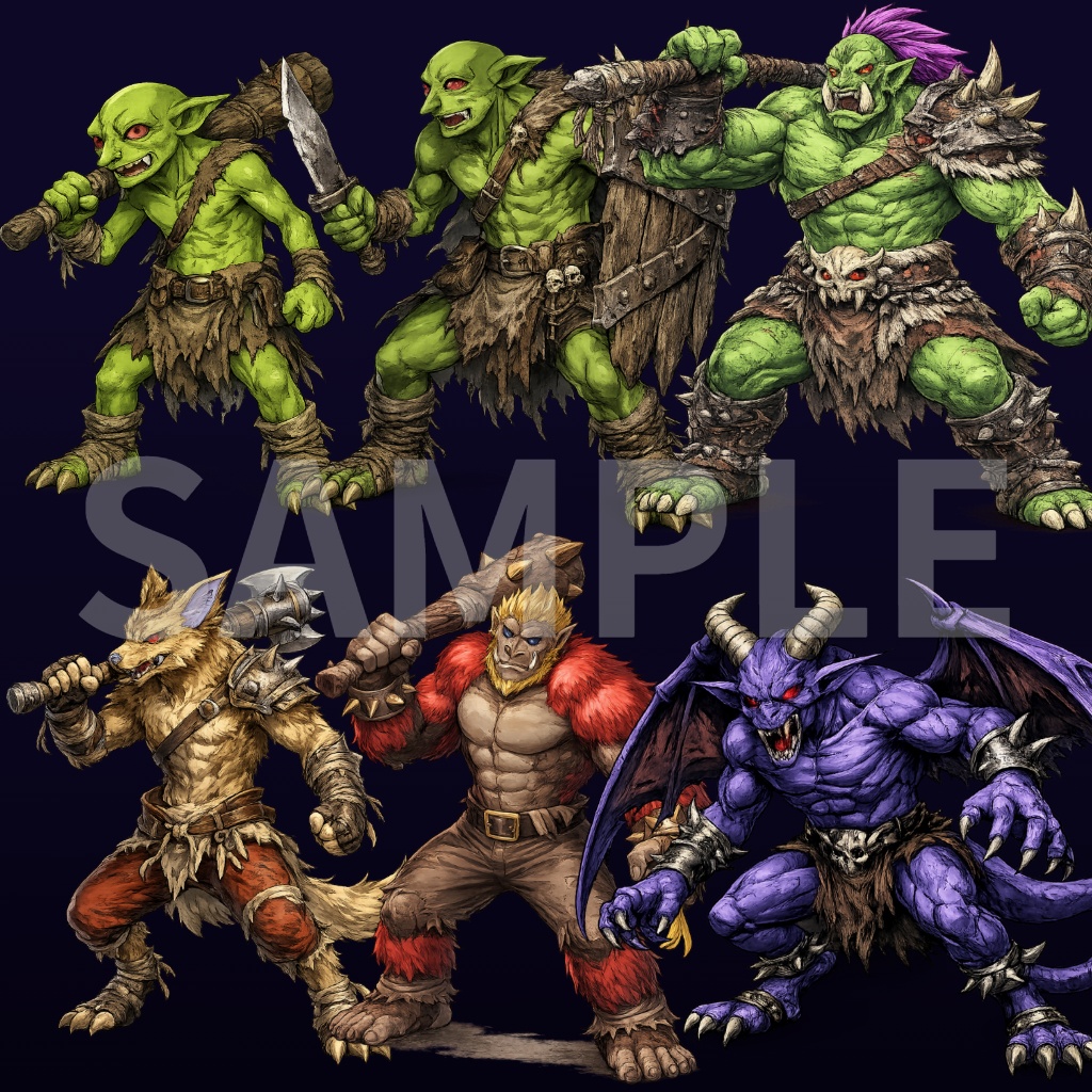 幻想魔物図鑑素材集 Vol.1 ~モンスター立ち絵&アイコンセット~