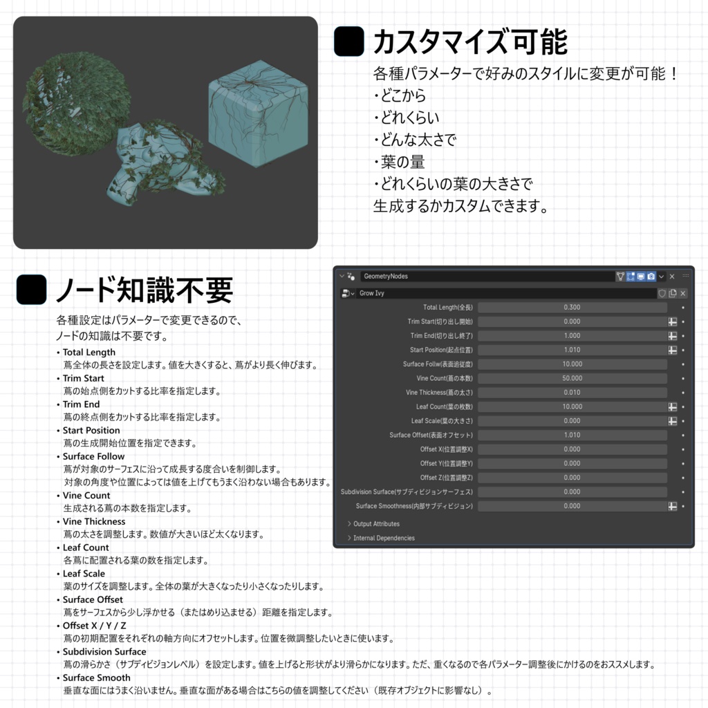 蔦生成ノードツール【無料】