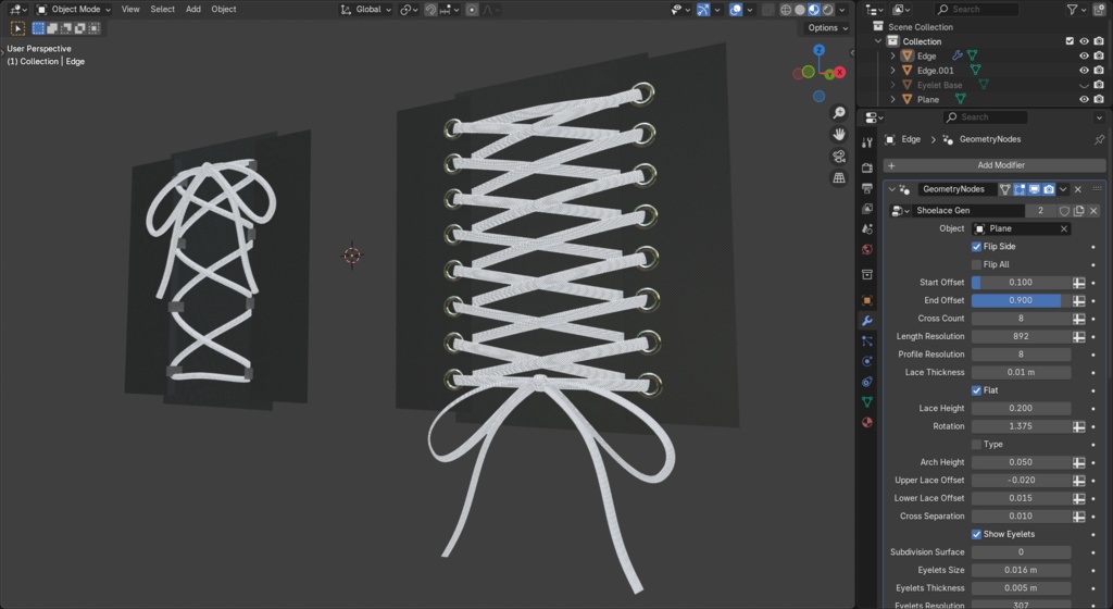 靴紐生成ノードツール
