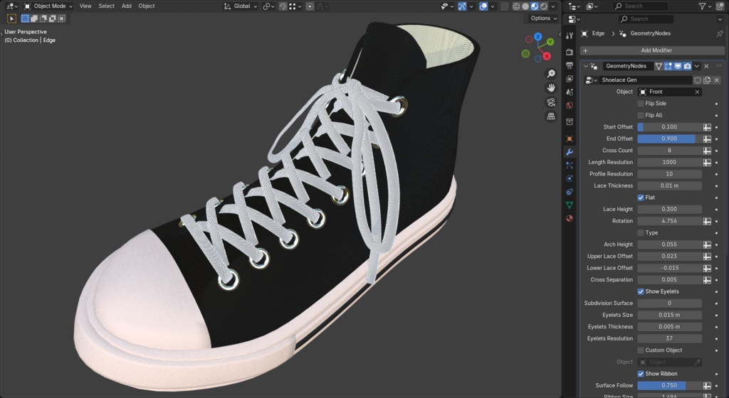 靴紐生成ノードツール