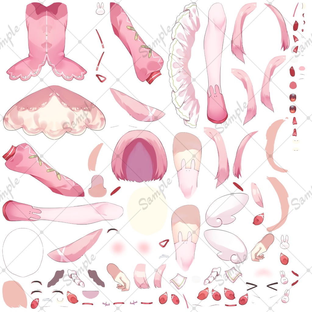 【パーツ分けPSD】うさぎ天使ちゃん【立ち絵】