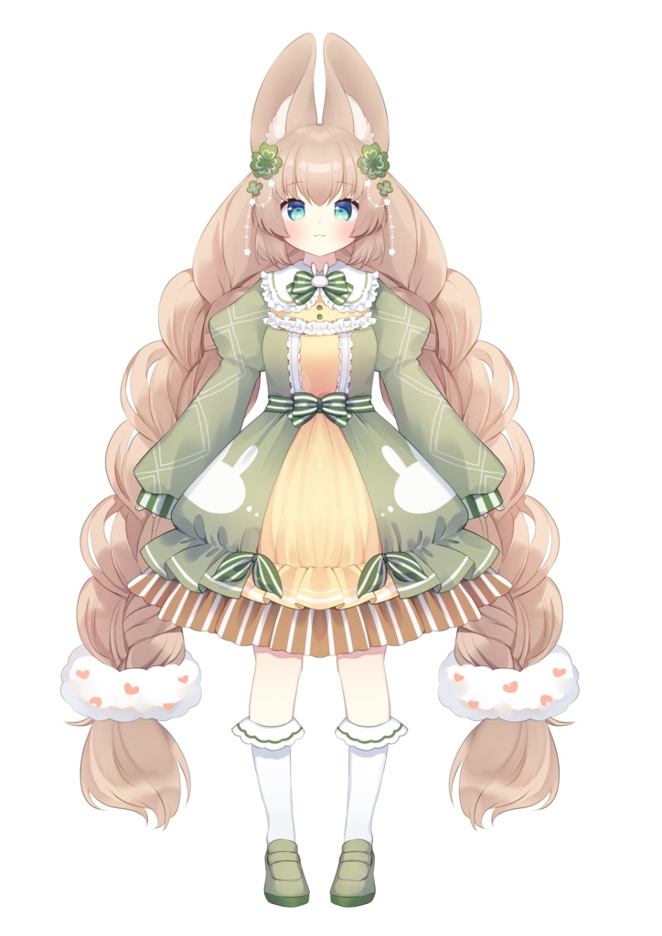 【汎用モデル】クローバーうさぎちゃん【パーツ分けPSD】