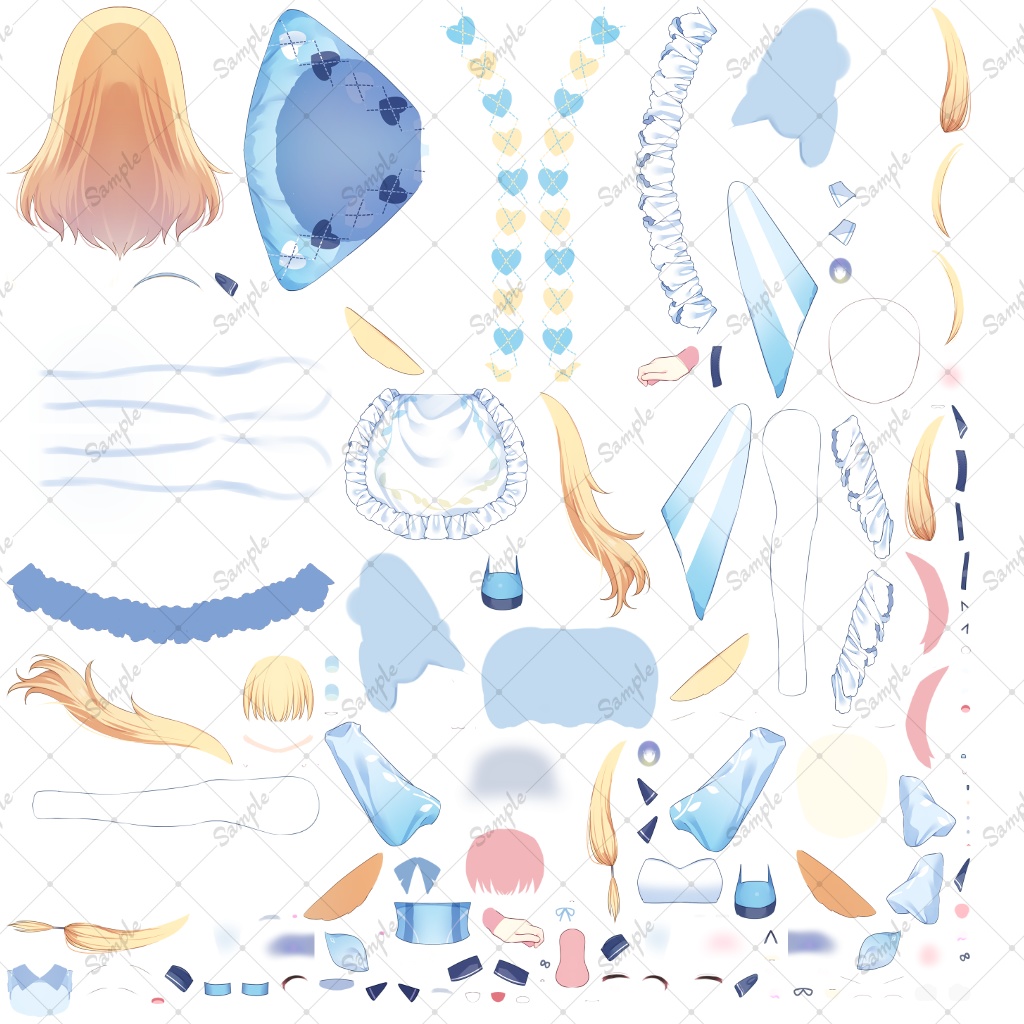 【パーツ分けPSD】アリスちゃん【立ち絵】