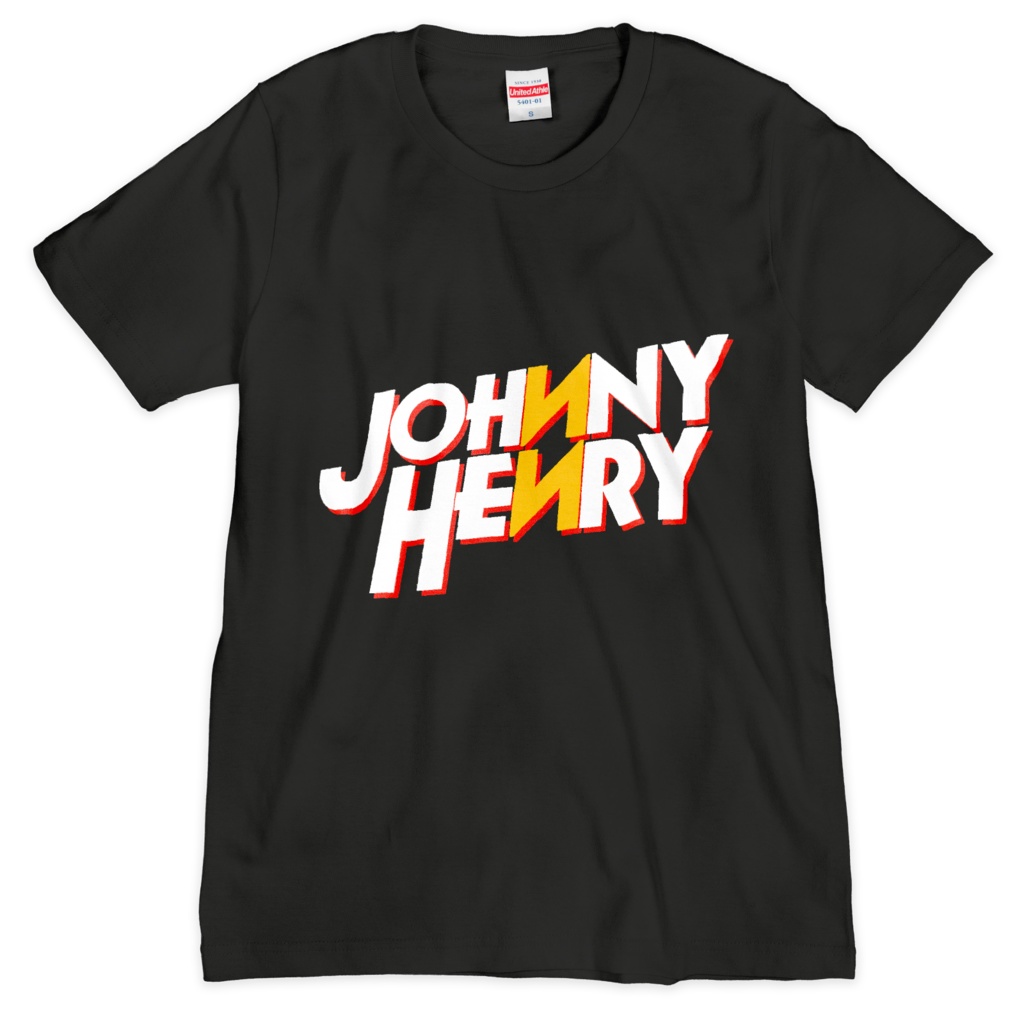 『JOHNNY HENRY』ロゴTシャツ(シルクスクリーン印刷) - ブラック