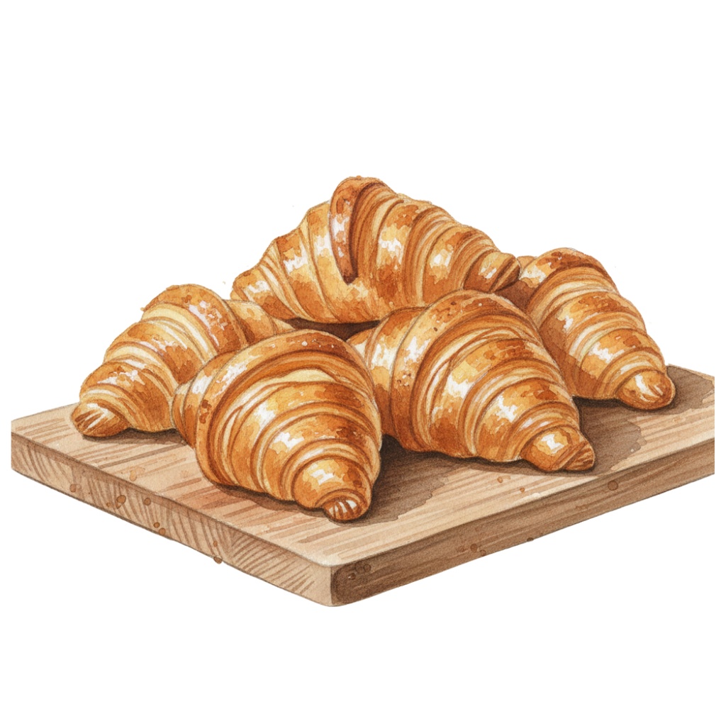 【15点セット】焼きたてベーカリー&カフェ 水彩画風クリップアート(背景透過PNG)